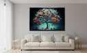 Blooming Harmony Tree – Premium Crystal Glass Wall Frame