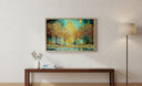 Golden Forest Glow – Premium Crystal Glass Wall Frame