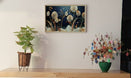 Midnight Bloom Elegance – Luxury Crystal Glass Wall Frame