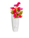 Artistic Face Ceramic Vase with Multicolor Floral Touch