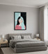 Modern Girl Illustration Wall Art Frame in Pastel Colors
