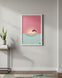 Minimal Dolphin Sunset Wall Art Frame – Modern Pastel Ocean Design