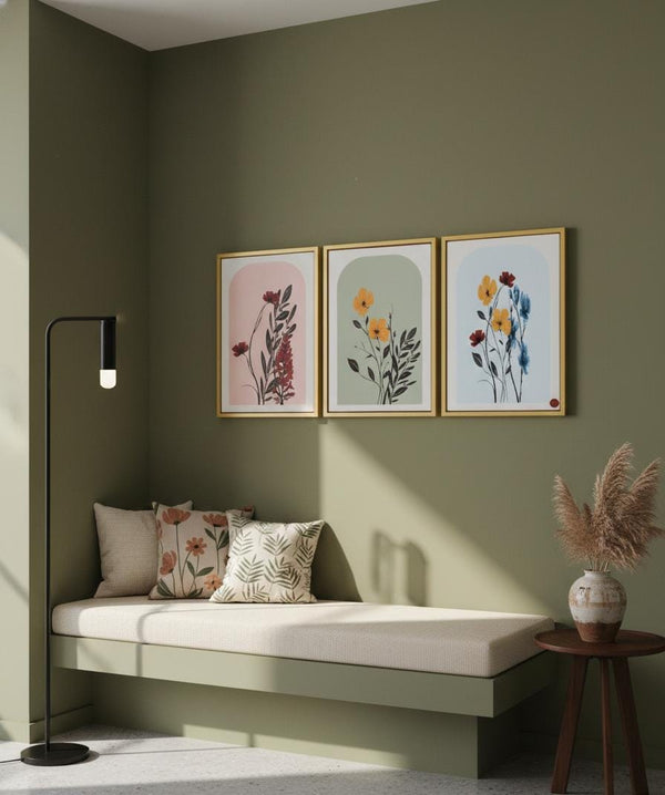 Colorful Floral Art Modern Wall Frame Set