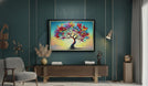 Crystal Glass Wall Frame with Colorful Tree Art
