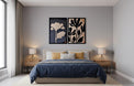 Modern Black Leaf Pattern Wall Art Frame