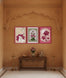Floral Lotus Trio Madhubani Art Wall Frames