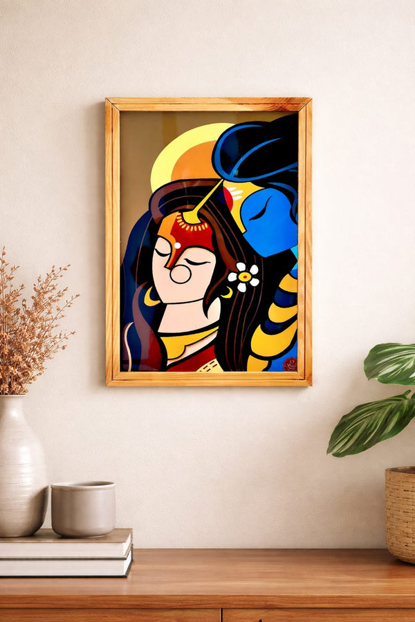 Shiv Parvati Madhubani Wall Art