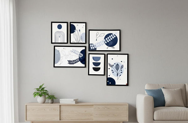 Modern Blue Botanical Gallery Set